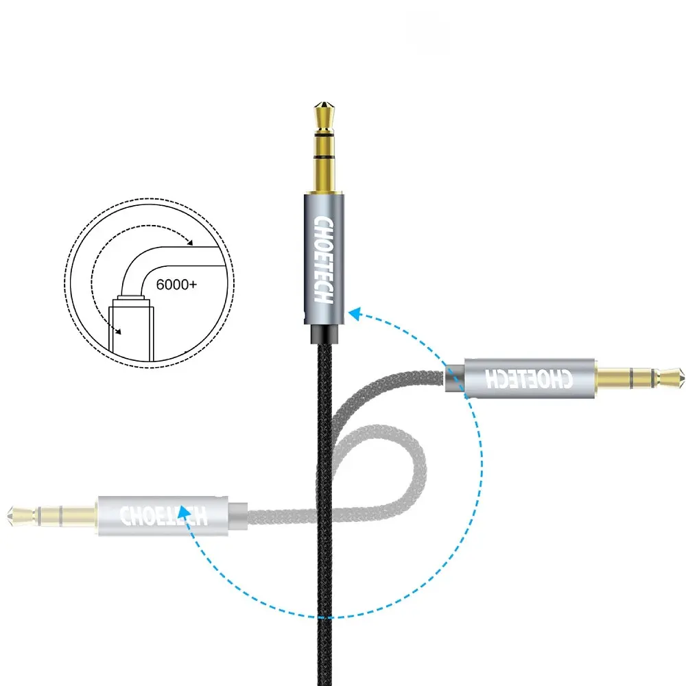 Кабель AUX - TRS Audio 3.5мм M/M 1,2м Choetech - фото 4