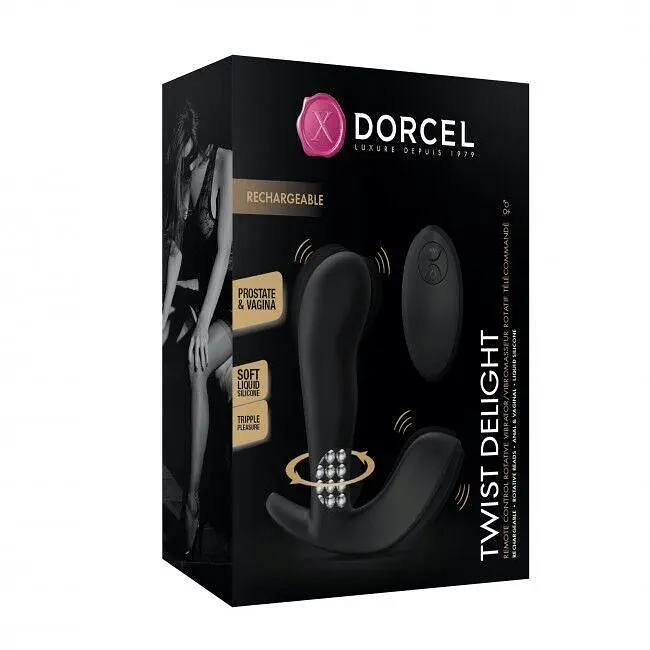 Універсальний вібратор з масажем перлами Dorcel TWIST DELIGHT - фото 9