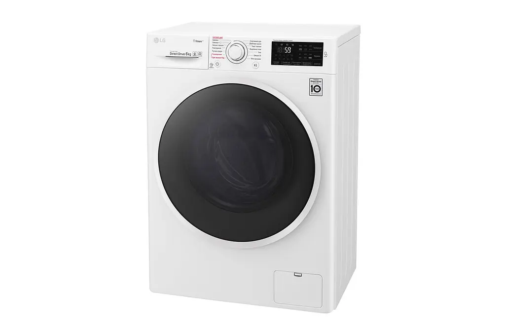 Стиральная машина LG с фронтальной загрузкой F0J6NS0W, 6кг, 1000, A+++, Пар, глубина 45см, Дисплей, Инвертор, Белый (F0J6NS0W) - фото 4