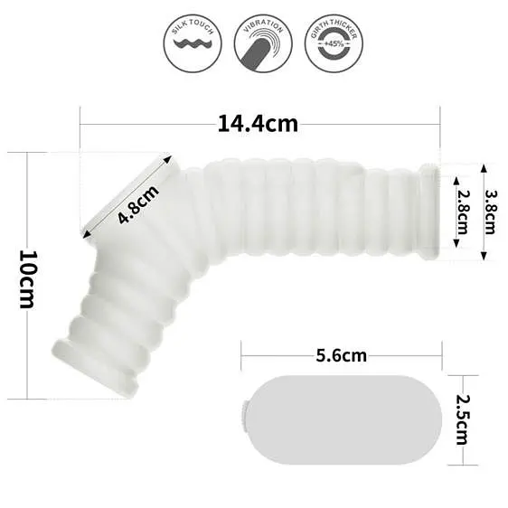 Насадка на член - Vibrating Wave Knights Ring With Scrotum Sleeve White - фото 2
