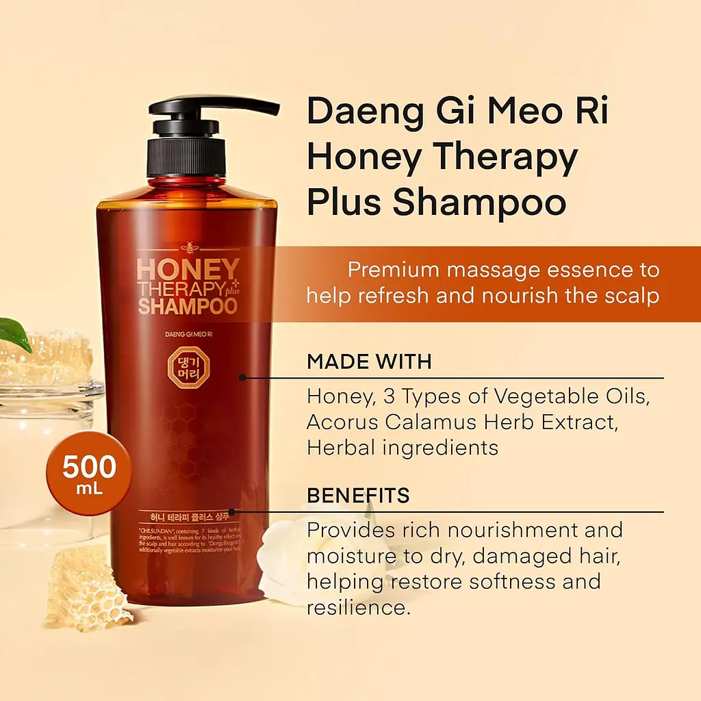 Шампунь Daeng Gi Meo Ri Медовая терапия Honey Therapy Shampoo 500 мл - фото 3