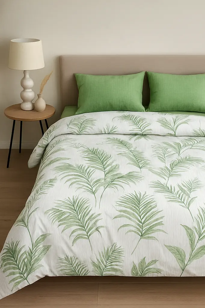 Комплект постільної білизни Ecotton полуторний 150х215 см Папороть зелена 21006 (23348)