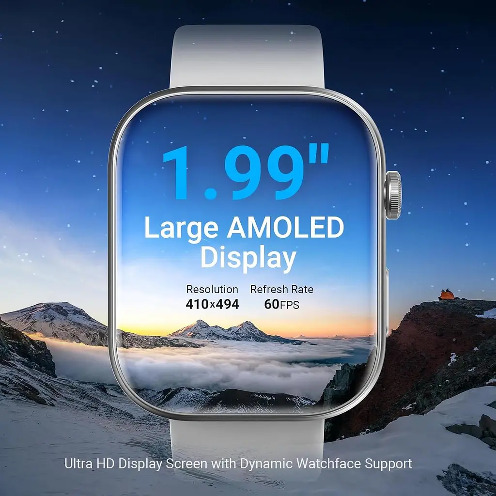 Розумний годинник Fitpolo для жінок і чоловіків, 1,99-дюймовий великий AMOLED-дисплей Фітнес-трекер з голосом AI, Bluetooth - фото 4