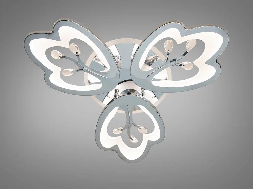 Стельова LED люстра Diasha 8148/3HR LED 3color хром 60Вт пульт димер - фото 3