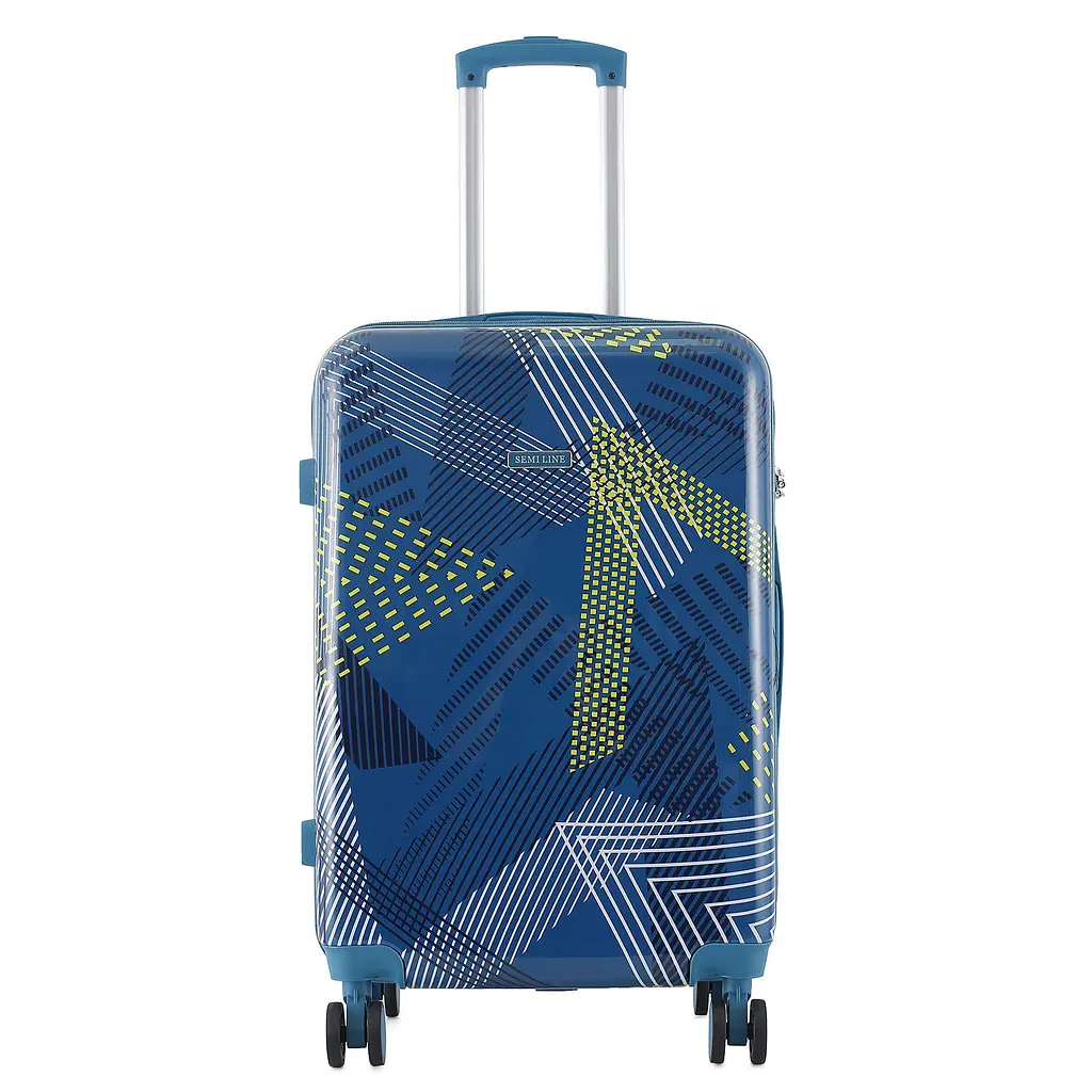 Валіза середня Semi Line 24 дюйми (M) дюйми (M) Polycarbonate/ABS-Plastic Blue Pattern (T5652-2) - фото 3