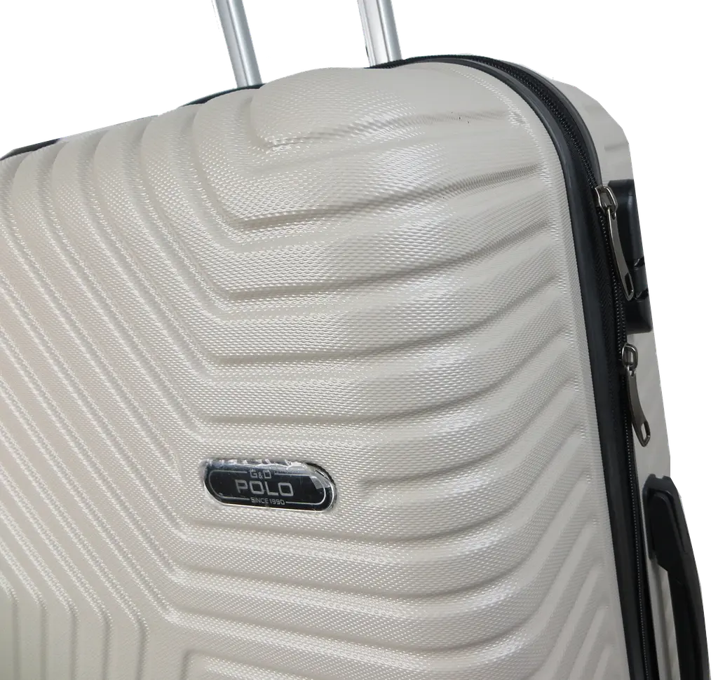 Велика пластикова валіза на колесах 115L GD Polo світло-бежева (60k001 large light beige) - фото 7