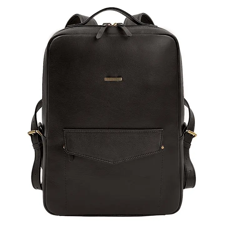 Шкіряний рюкзак на блискавці Cooper maxi темно-коричневий - фото 7