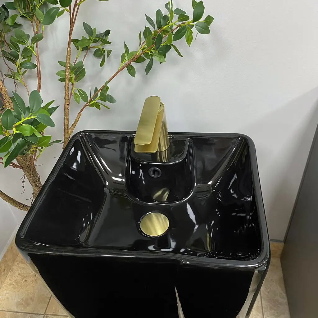 Умивальник VBI Verese black glossy напольний VBI-019006, Чорний матовий - фото 4
