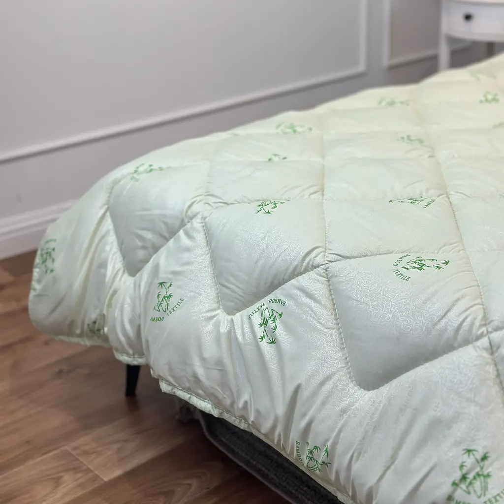 Ковдра полуторна стьобана зимова з бамбукового волокна Leri Max 21528 145х210 см салатова - фото 5