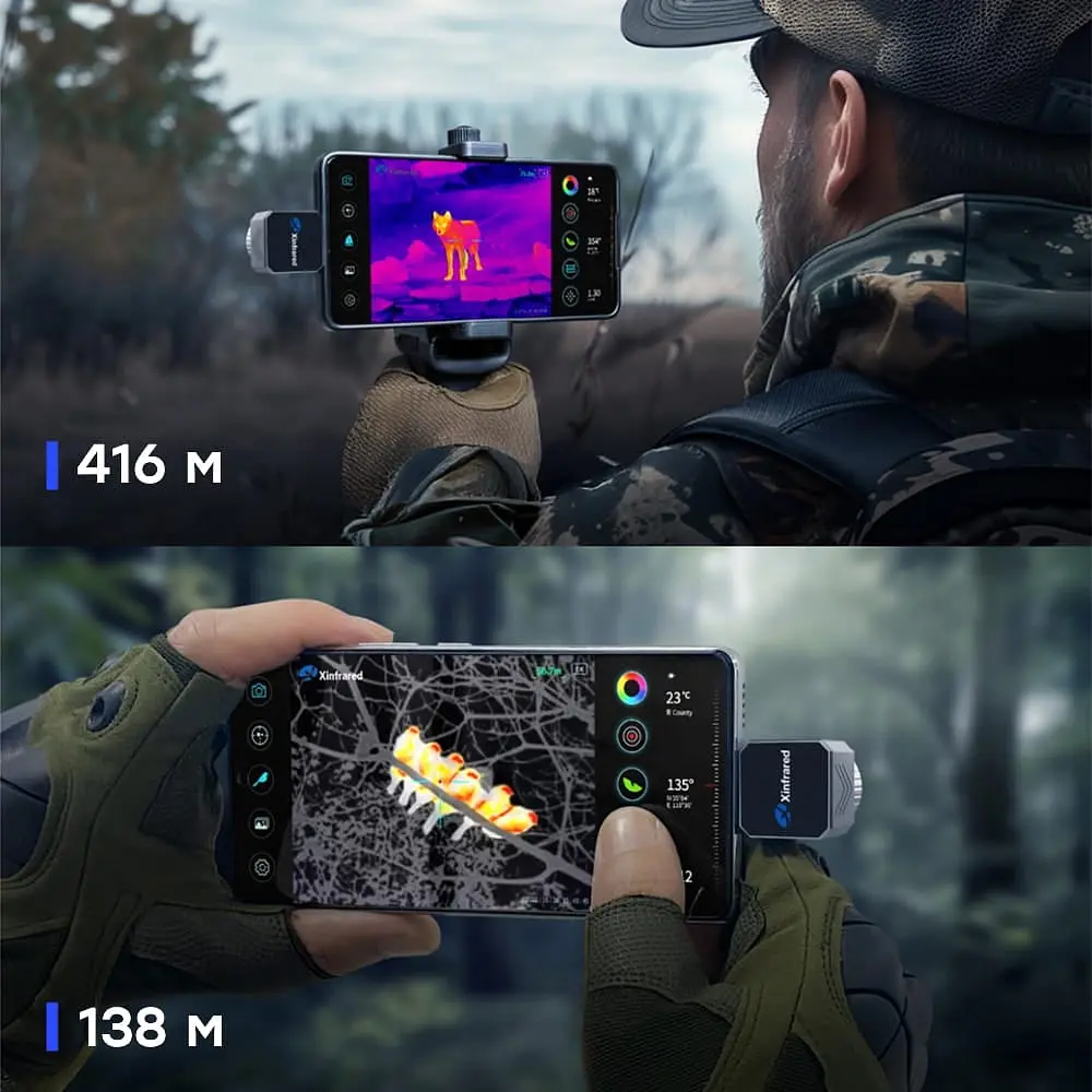 Тепловизор для смартфона на Android Xinfrared XH15 + держатель / экран / дальномер (90-00033) - фото 14