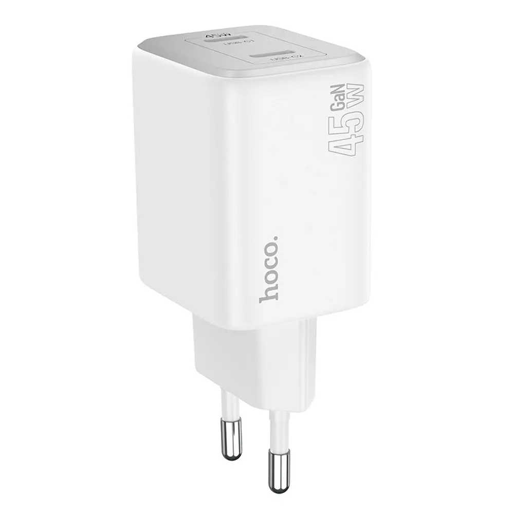 Мережевий зарядний пристрій Hoco N42 2 Type-C PD 45W білий - фото 3