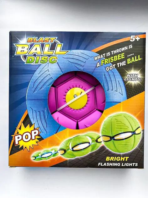 Літаючий м'яч трансформер LED фрісбі тарілка Blast Ball disk рожевий - фото 3