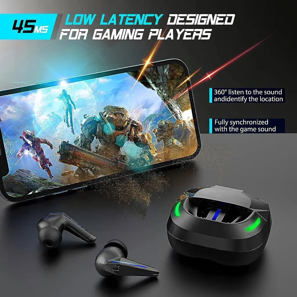 Ігрові бездротові навушники BX16 Gaming TWS чорний - фото 9