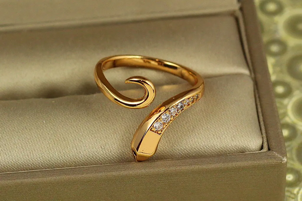 Кільце Xuping Jewelry Змія розсувне 18+ золотисте - фото 2