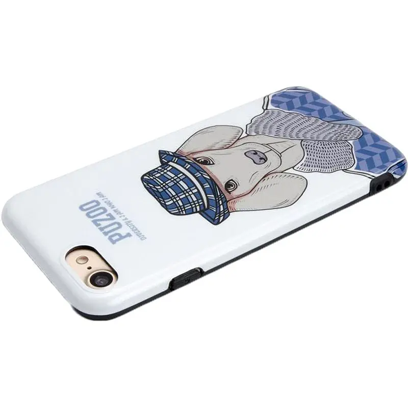 Чохол-накладка PUZOO TPU Glossy Shiny Powder Art dog iPhone 7/8/SE 2020 White Ravan - фото 2