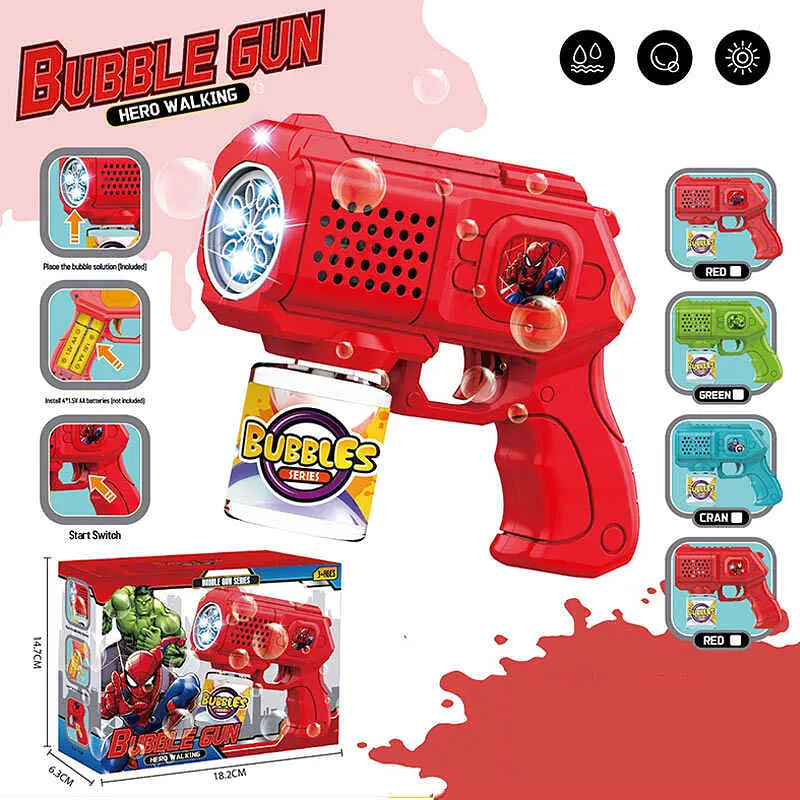 Пістолет для мильних бульбашок Bubble Gun Marvel з підсвічуванням 101A - фото 2