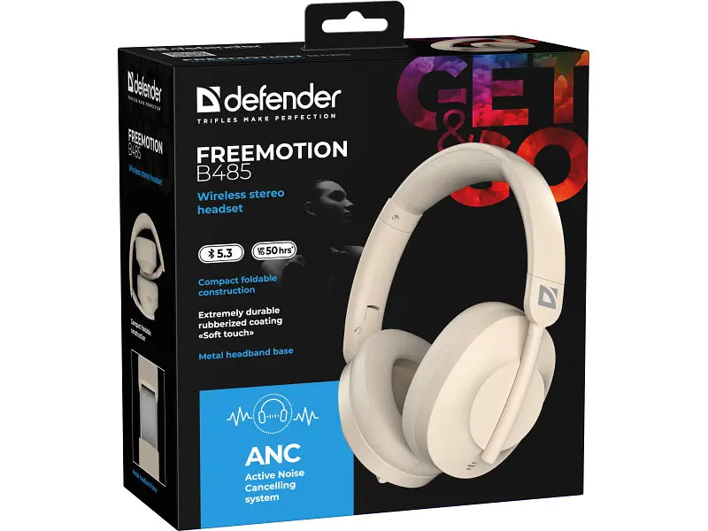Навушники з мікрофоном Defender FreeMotion B485 Beige (63486) - фото 9