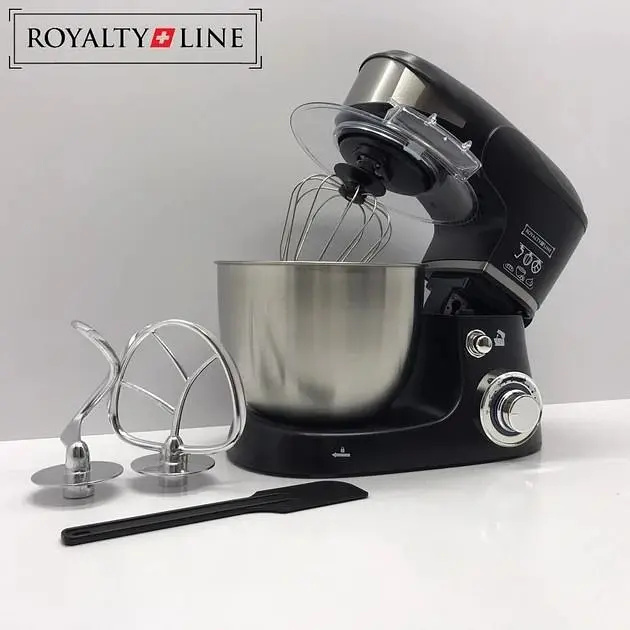 Тістоміс Royalty Line RL-PKM-1600 1600 Вт 6 л 6 швидкостей нержавіюча сталь 3 насадки - фото 4
