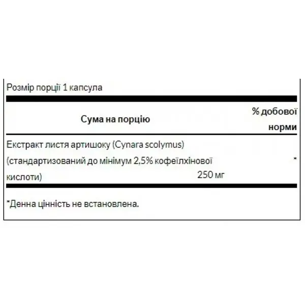 Екстракт артишоку Swanson Artichoke Extract Standardized 250 mg 60 caps (1086-2022-10-0423) - фото 2