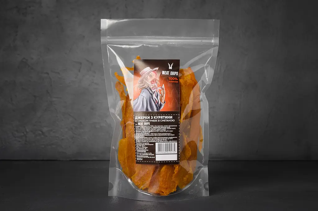 Джерки из курицы со вкусом грибов со сметаной Meat Chips 500г - фото 5