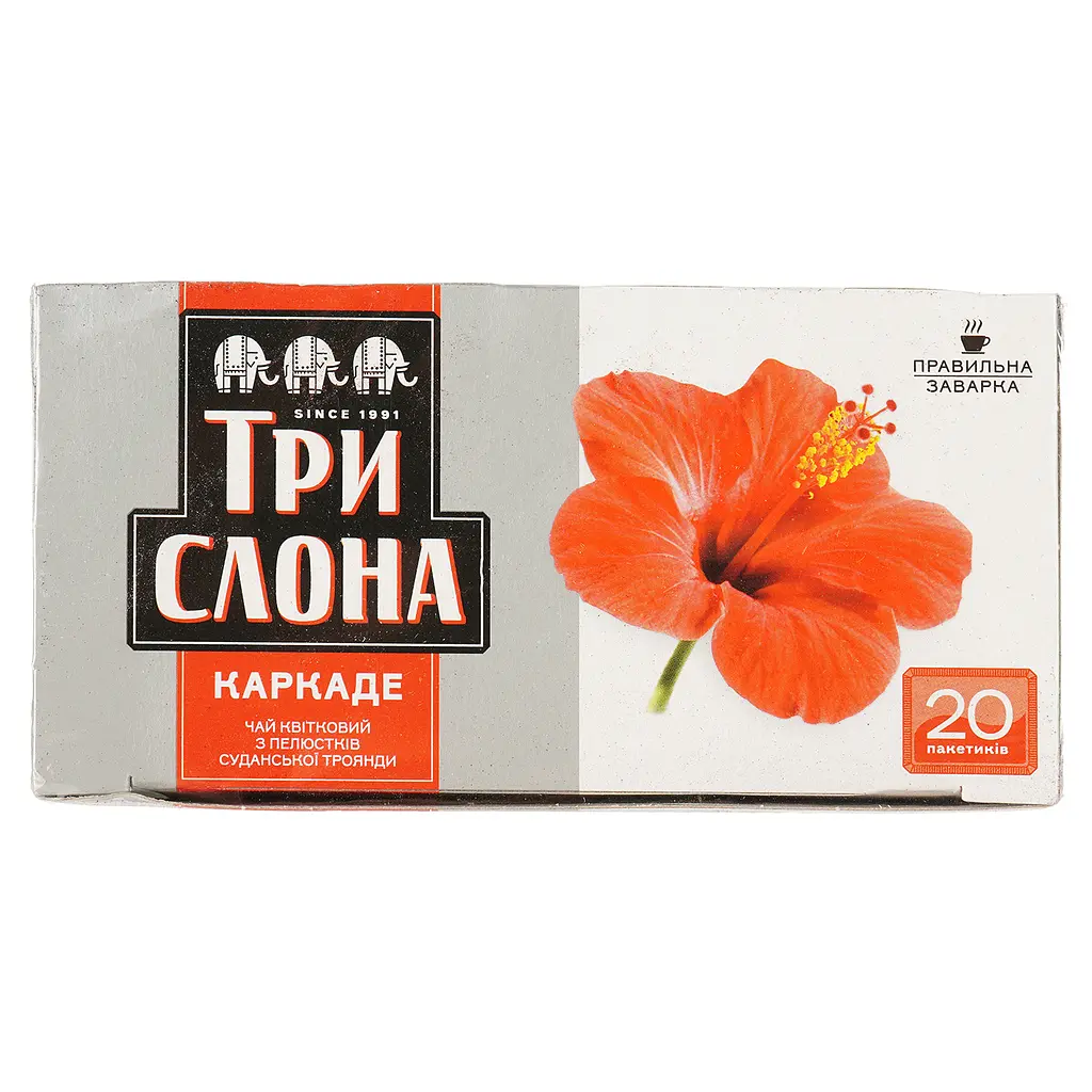 Чай квітковий Три слона Каркаде 30 г ( 20 шт. х 1.5 г) (735200) - фото 2