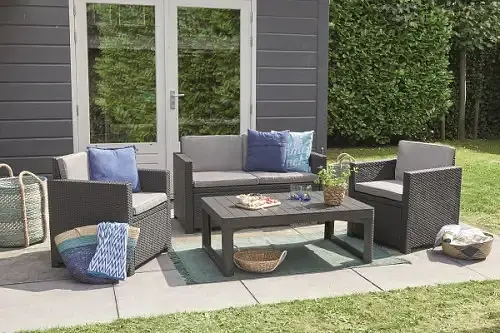 Стіл для саду Keter Lyon rattan table пластиковий сірий (8711245143446) - фото 6