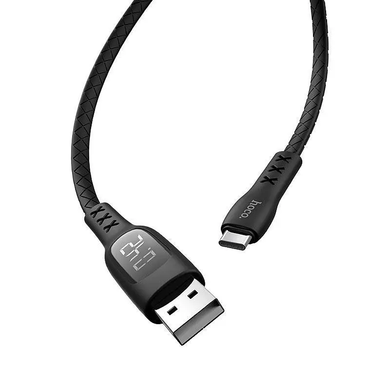 USB Cable Hoco S6 Sentinel Type-C Black 1m (with display) - фото 6