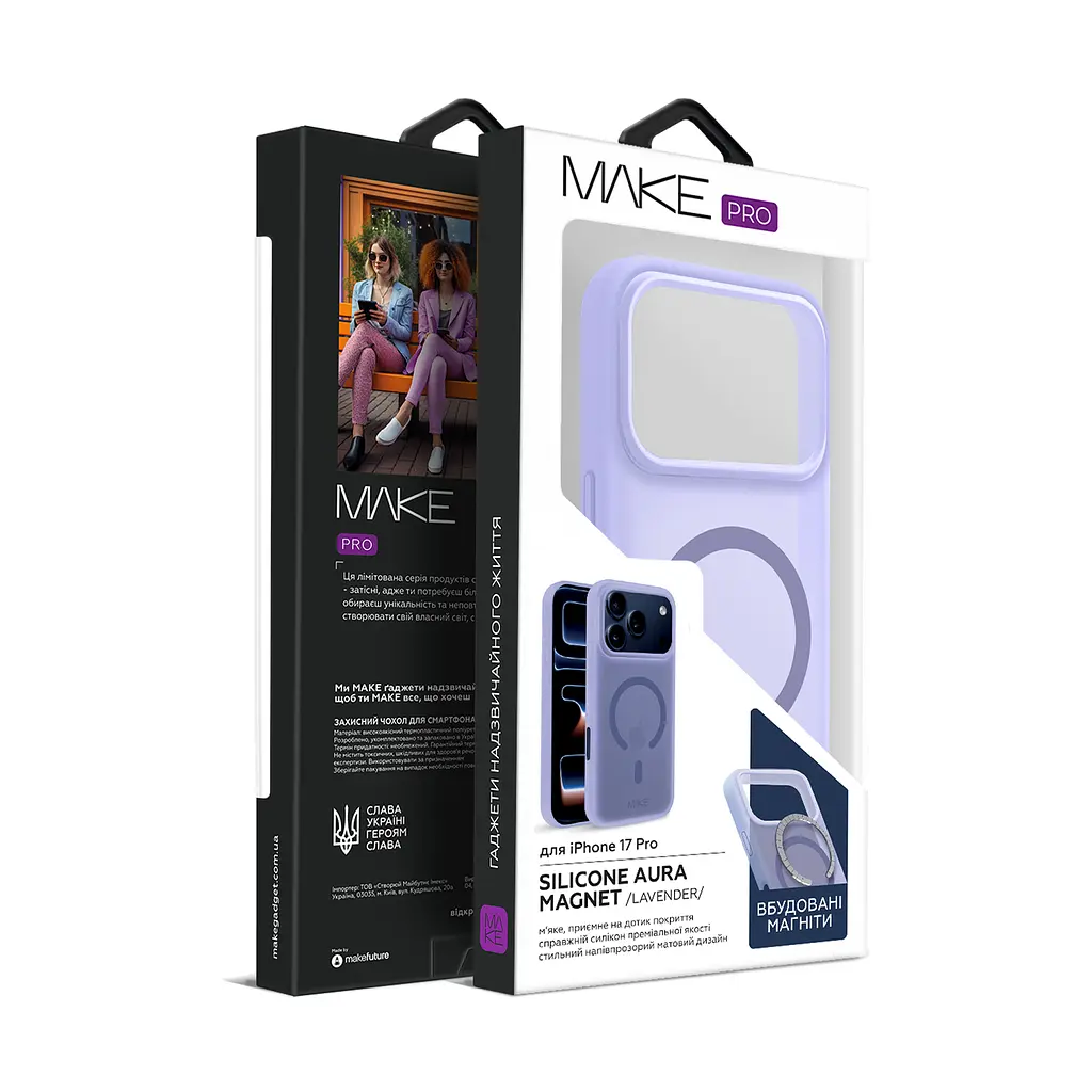 Чохол MAKE Apple iPhone 17 Pro Silicone Aura Magnet Lavender - фото 2