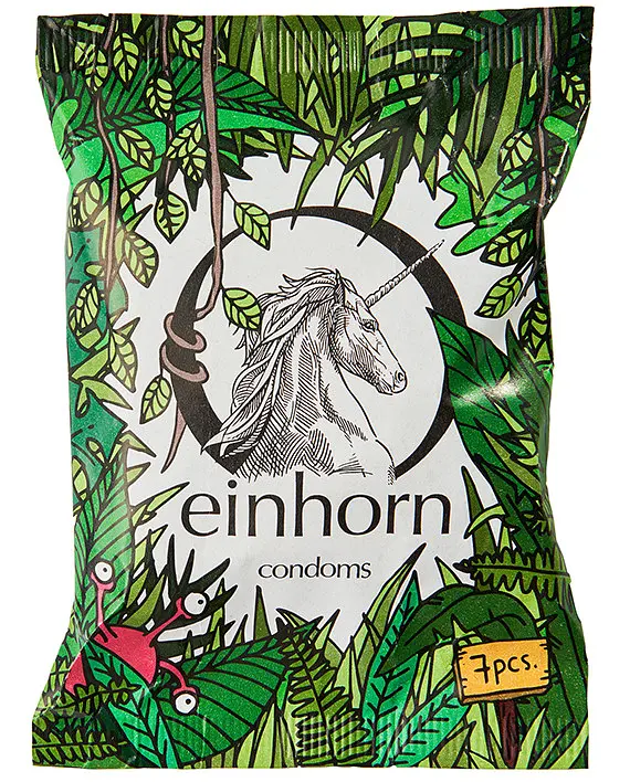 Упаковка 7шт веганських презервативів Einhorn Jungle