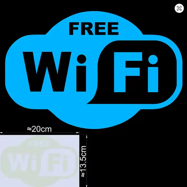 Люминесцентная наклейка Wi-Fi 200 на 135 мм голубой - фото 4