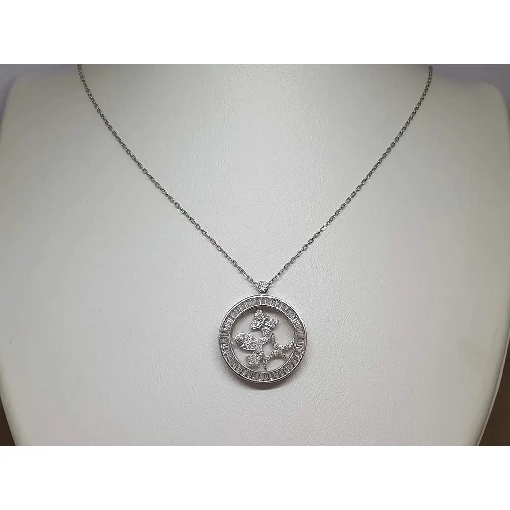 Срібне кольє Подіум з фіанітами. KN6997 - фото 2