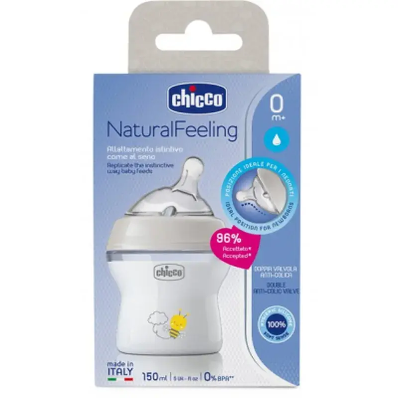 Пляшечка для годування Chicco Natural Feeling Color 150 мл +0 міс Беж (81311.30) - фото 7