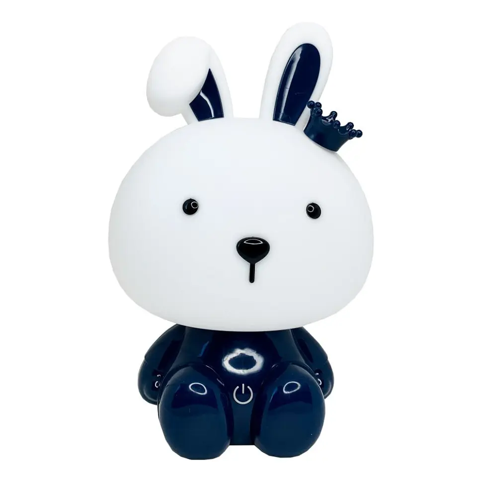 Нічник дитячий "Зайчик з короною" MGZ-1405(Blue) мережевий живлення від USB