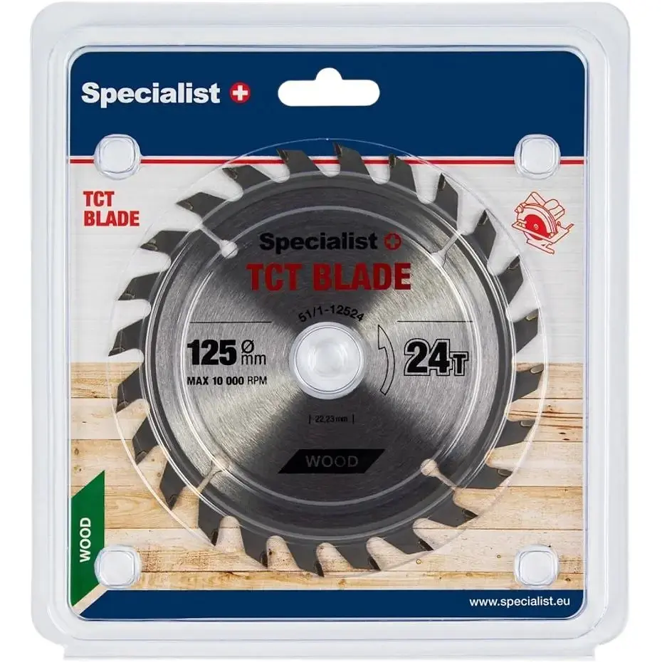 Диск відрізний Specialist+ по дереву 125x24Tx22 мм (51/1-12524)