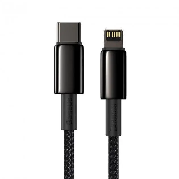 Кабель Baseus Tungsten Gold Fast Charging Data Cable Type-C to iP PD 20W 1 м Черный - фото 2
