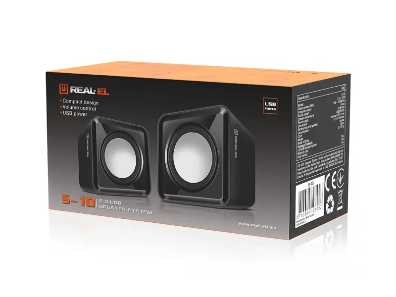 Компьютерні колонки REAL-EL S-10 black (EL121100020) - фото 2