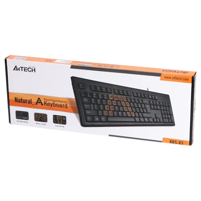 Клавіатура A4Tech KRS-83 USB Black (KRS-83 USB (Black)) - фото 4