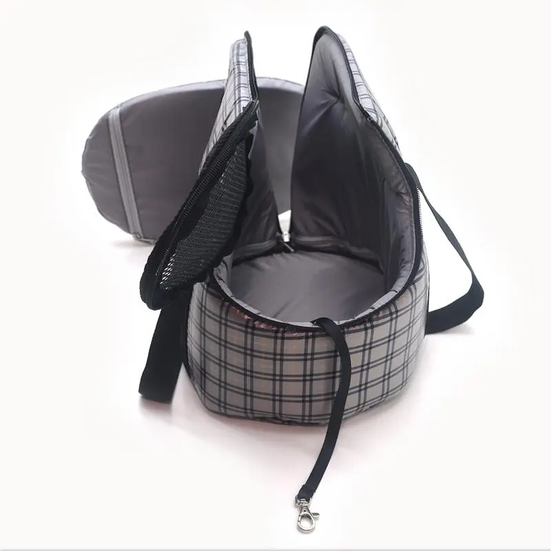 Сумка переноска Zoo-hunt Клітина для котів та малих порід собак сіра №0 22х32х27 см - фото 3