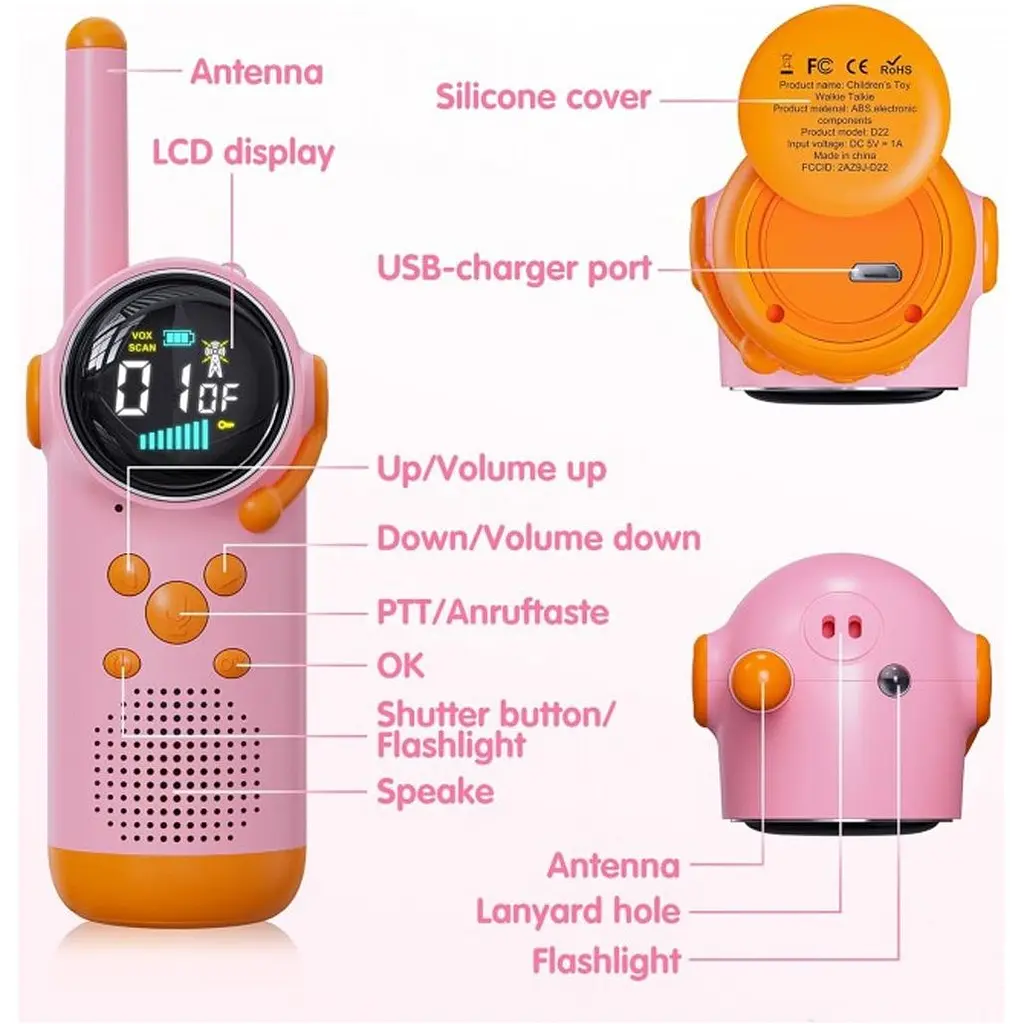 Рація DK Kids Walkie Talkie Rocket D22 Blue+Pink [136242] - фото 5