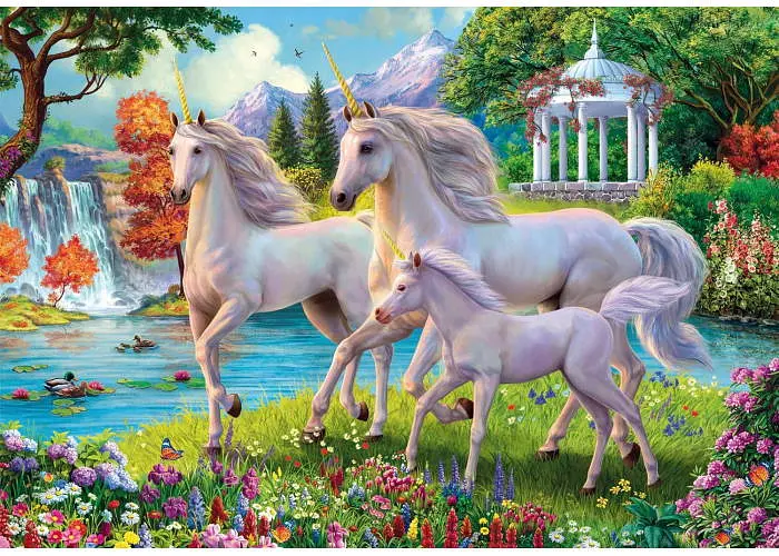 Пазл Clementoni Super: Єдинороги біля водоспаду (Super - Unicorns at the Waterfall Puzzle - 180 pcs.), 180 ел. (29794) - фото 2