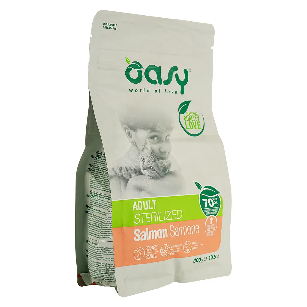 Сухой корм для кошек Oasy Lifestage Sterilized лосось 300 г - фото 3