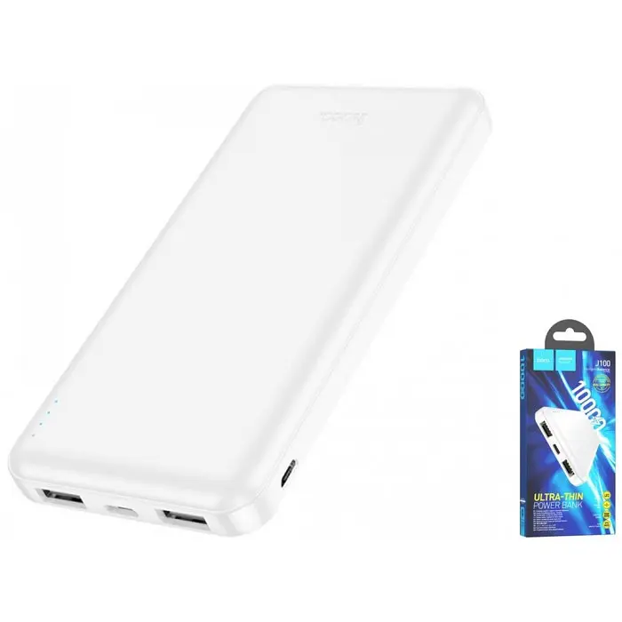 Зовнішній акумулятор Power bank HOCO J100 10000 mAh батарея заряджання Білий - фото 2