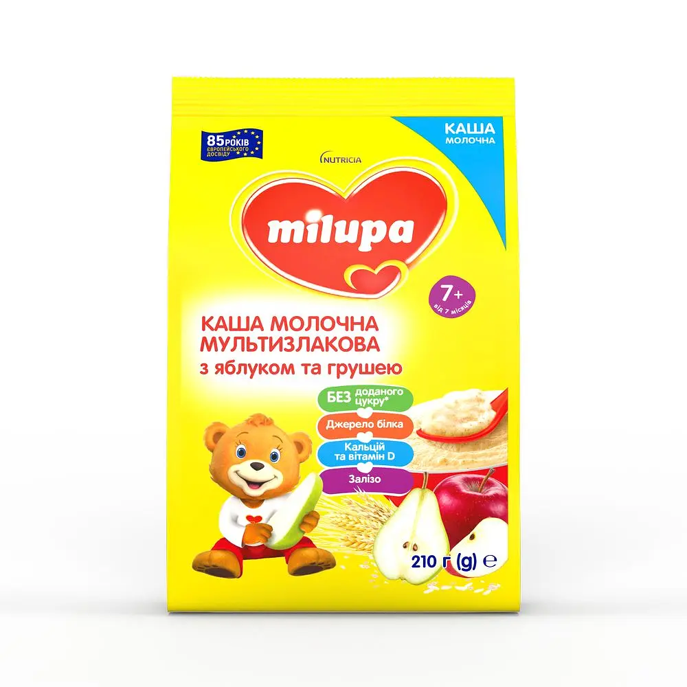 Молочна каша Milupa Мультизлакова з яблуком і грушею 210 г - фото 2