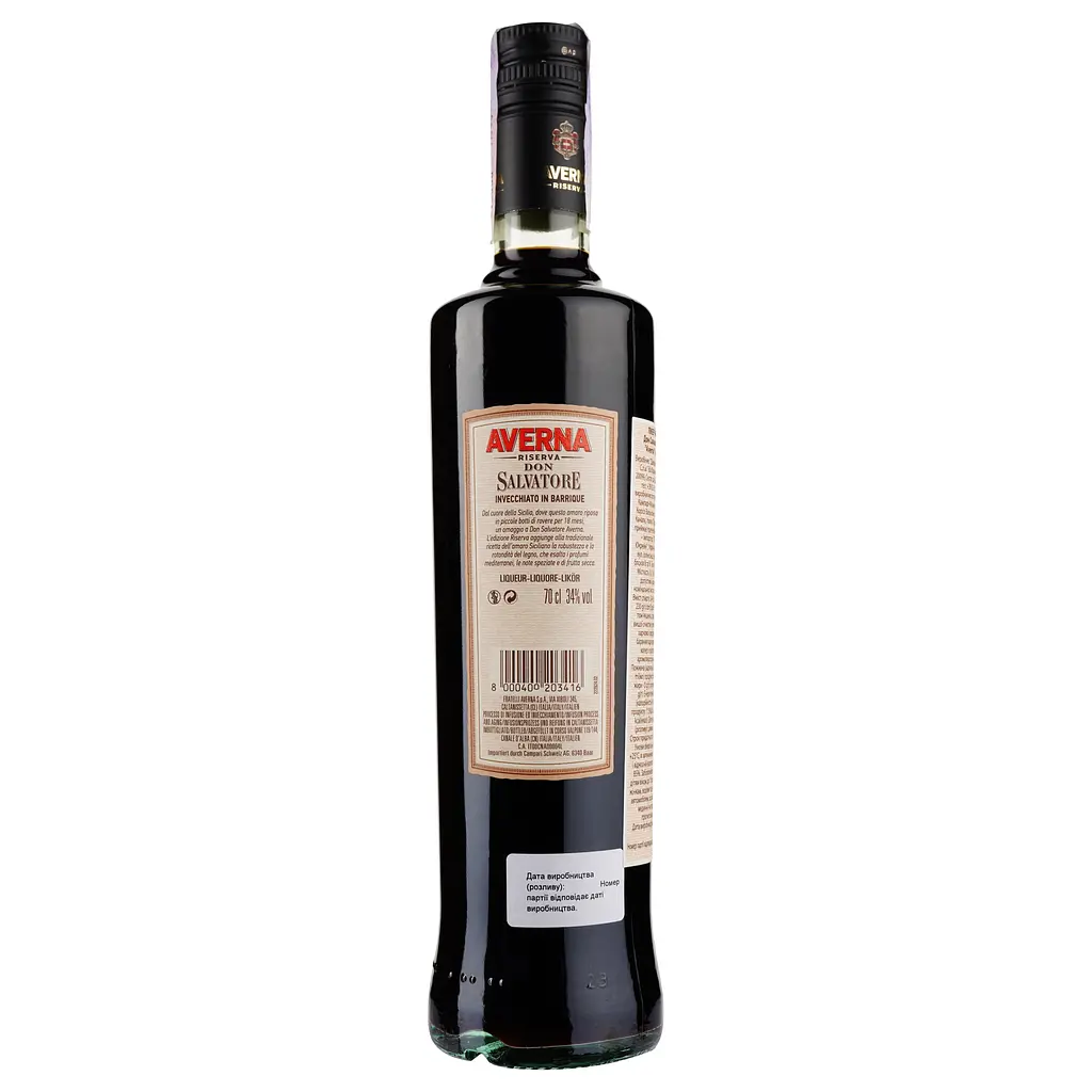 Лікер Averna Don Salvatore Amaro Siciliano, 34%, 0,7 л - фото 2