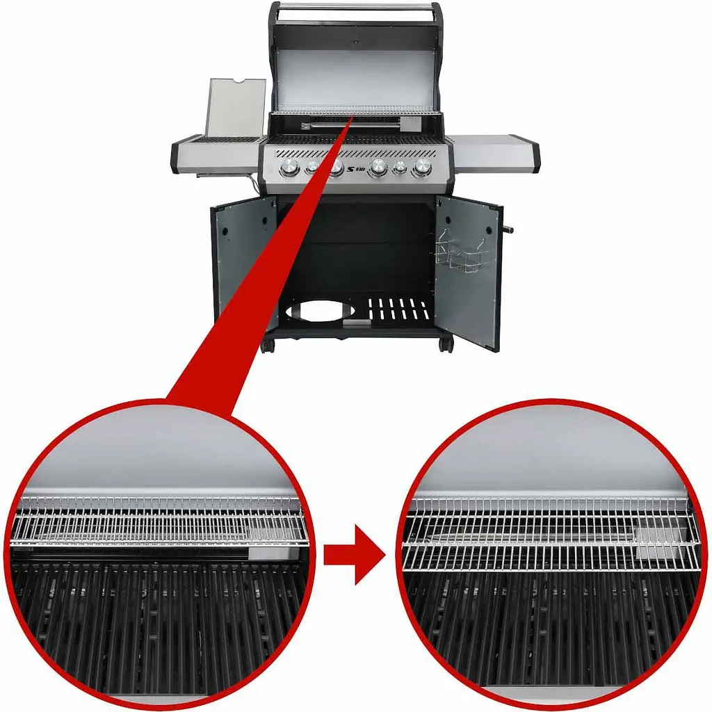 Газовий гриль Santos S-418 Black з бічним і заднім пальником чорний (900297) - фото 11