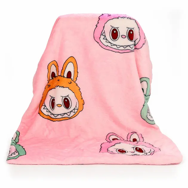 Мягкая игрушка-плед и подушка 3 в 1 Лабубу 50 см Сиреневый Colorful Home LAB2V - фото 3