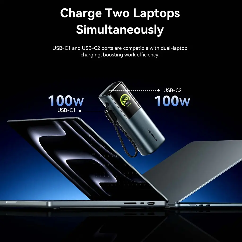 Батарея універсальна Vention 27000 mAh 200W Gray TFT Display Type (FKGH0) - фото 9