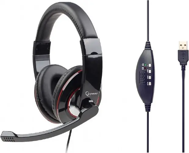 Гарнітура Gembird MHS-U-001 USB glossy black - фото 3
