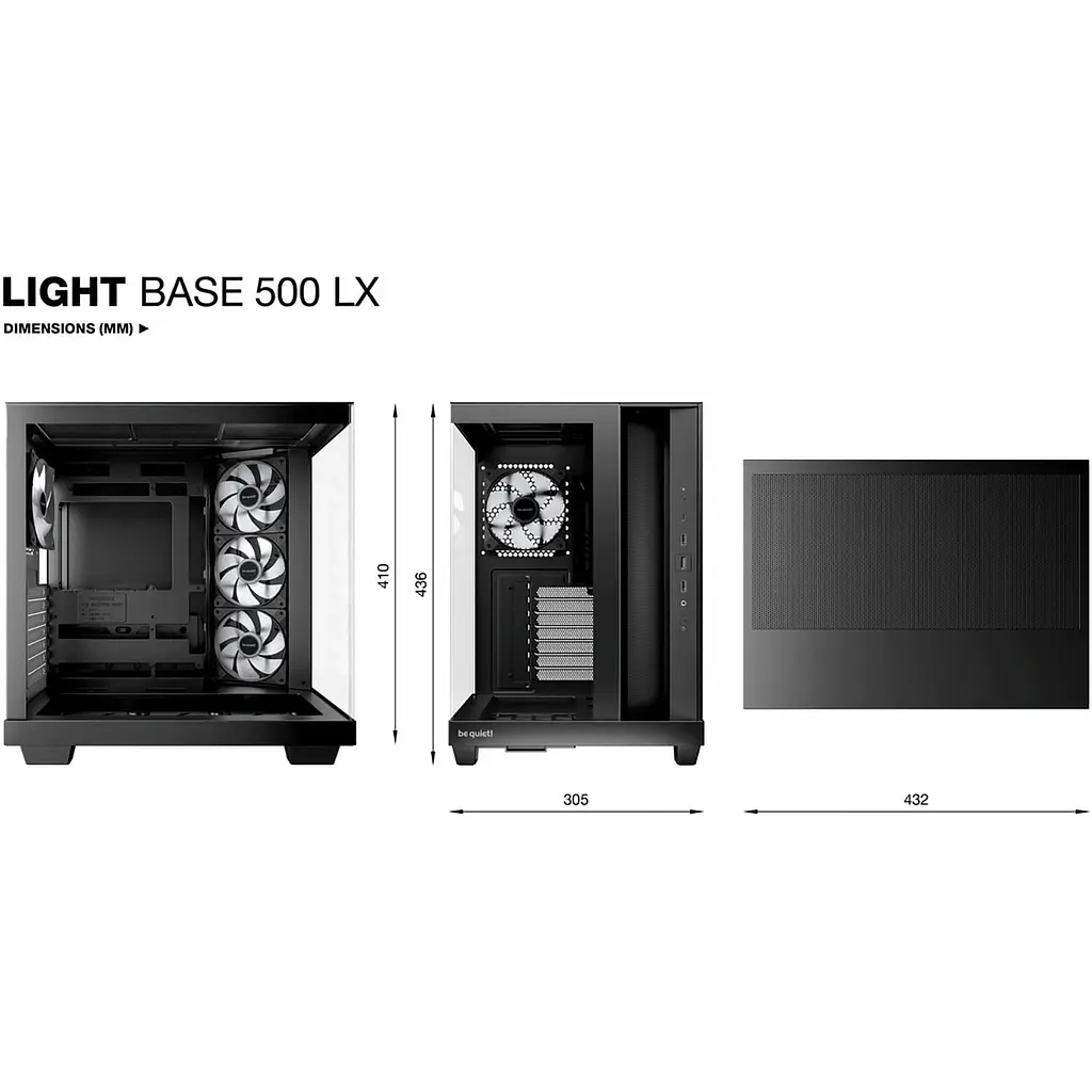 Корпус Be quiet! Light Base 500 LX Tempered Glass без БЖ Black (BGW85) - фото 7