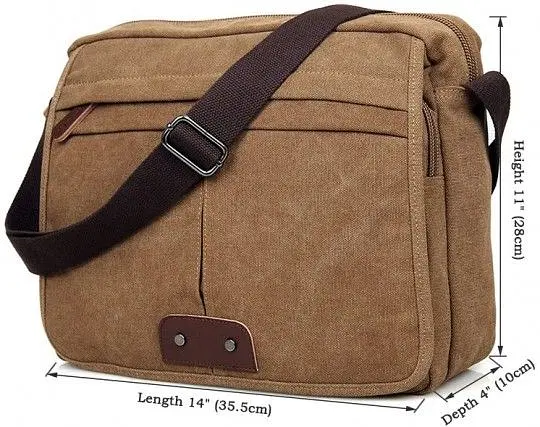 Сумка мужская 14445 текстильная Vintage коричневая - фото 6